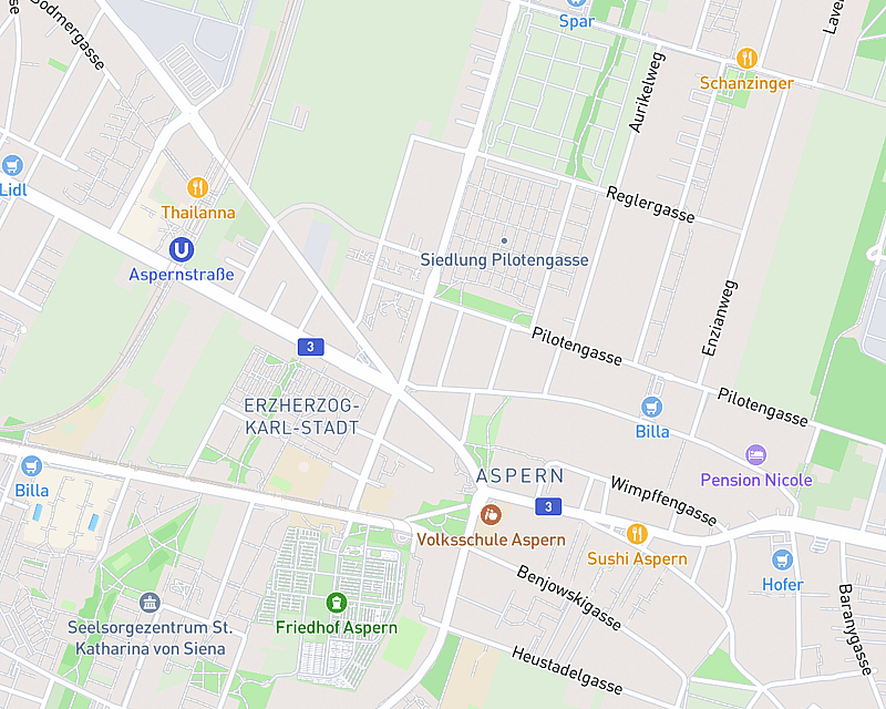 Eine Karte, die den Standort von AniCura Tierarztpraxis Aspern zeigt