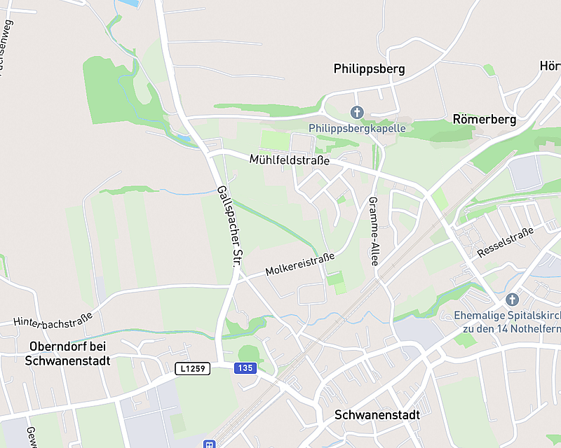 Eine Karte, die den Standort von AniCura Tierklinik Schwanenstadt zeigt